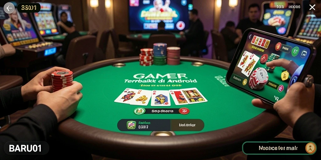 Tampilan screenshot BARU01 yang menampilkan momen seru permainan poker.