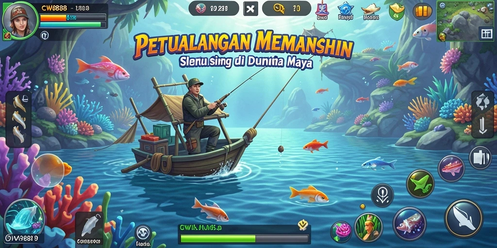 Tampilan gameplay CW8888 yang menarik saat memancing.