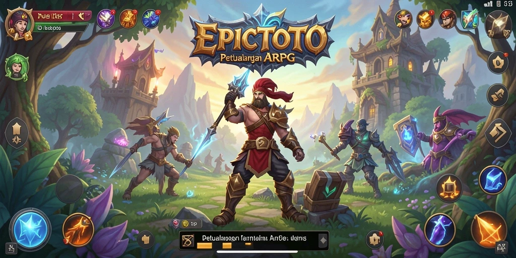 Gameplay seru EPICTOTO dengan pertarungan epik dan karakter unik.