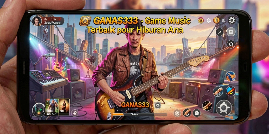 Screenshot utama GANAS33 menampilkan gameplay seru dengan berbagai fitur musik.
