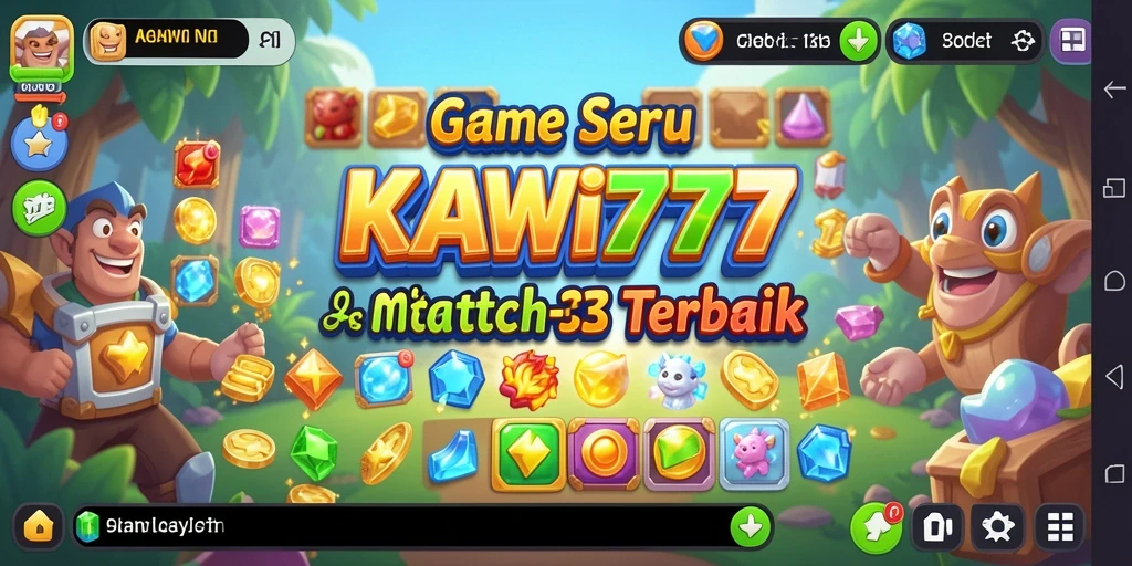 Tampilan gameplay KAWI777 dengan elemen Match-3 yang menarik.