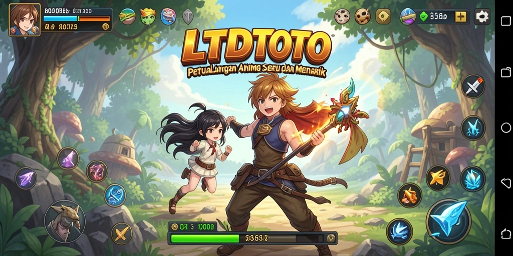 Screenshot LTDTOTO menampilkan karakter anime dalam pertarungan epik.