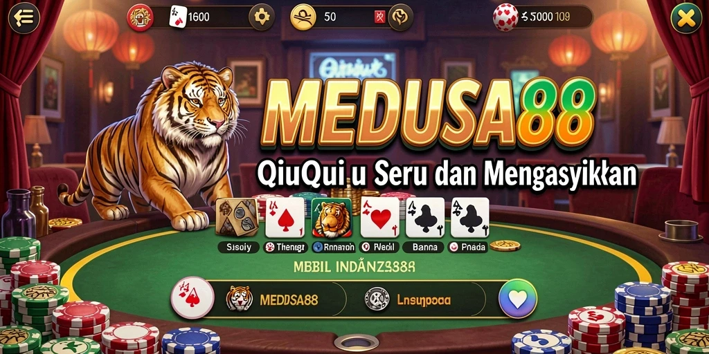 Screenshot utama MEDUSA88 menunjukkan aksi seru dalam permainan QiuQiu.