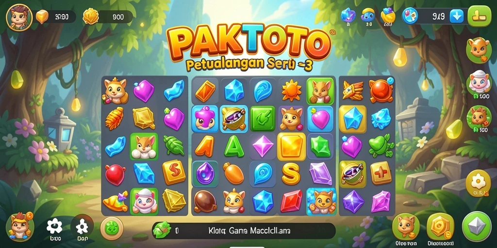 Gameplay seru PAKTOTO dengan kombinasi Match-3 yang mengasyikkan.