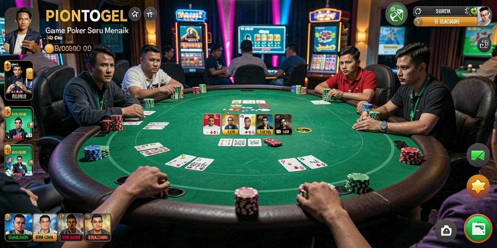 Tampilan gameplay Poker yang menarik di PIONTOGEL.