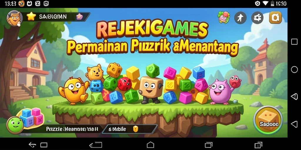 Tampilan gameplay puzzle yang penuh warna di REJEKIGAMES.