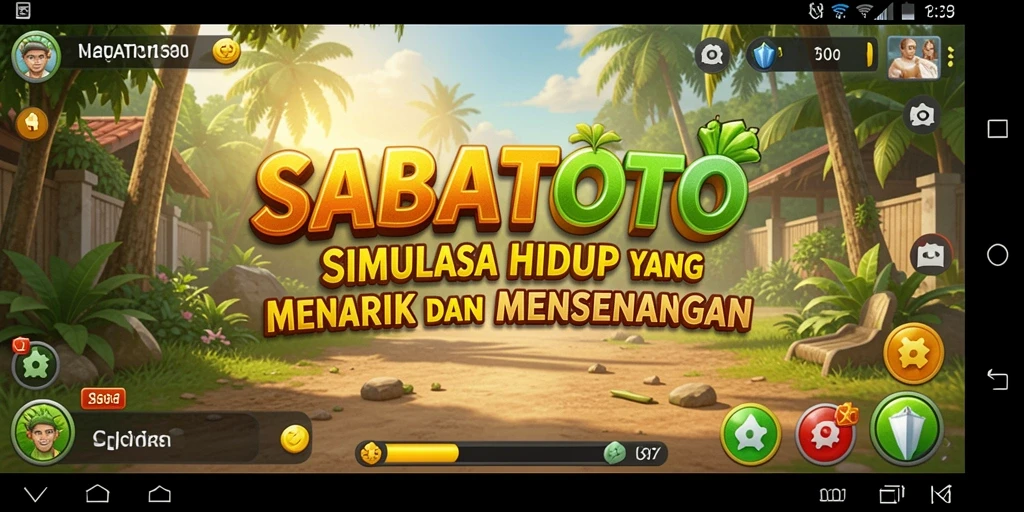 Tampilan gameplay <strong>SABATOTO</strong> yang menunjukkan interaksi karakter dalam dunia simulasi.