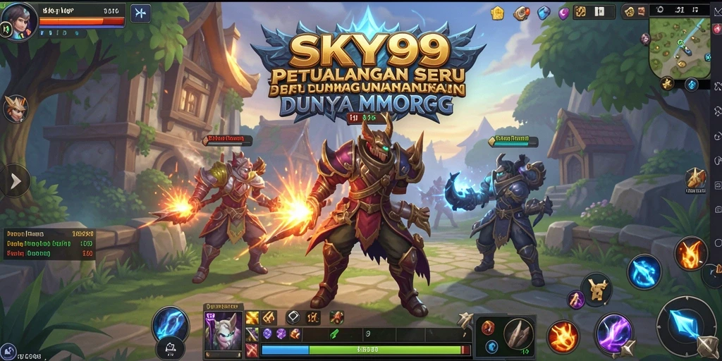 Tangkapan layar permainan <strong>SKY99</strong> dengan aksi seru dalam dunia MMORPG.