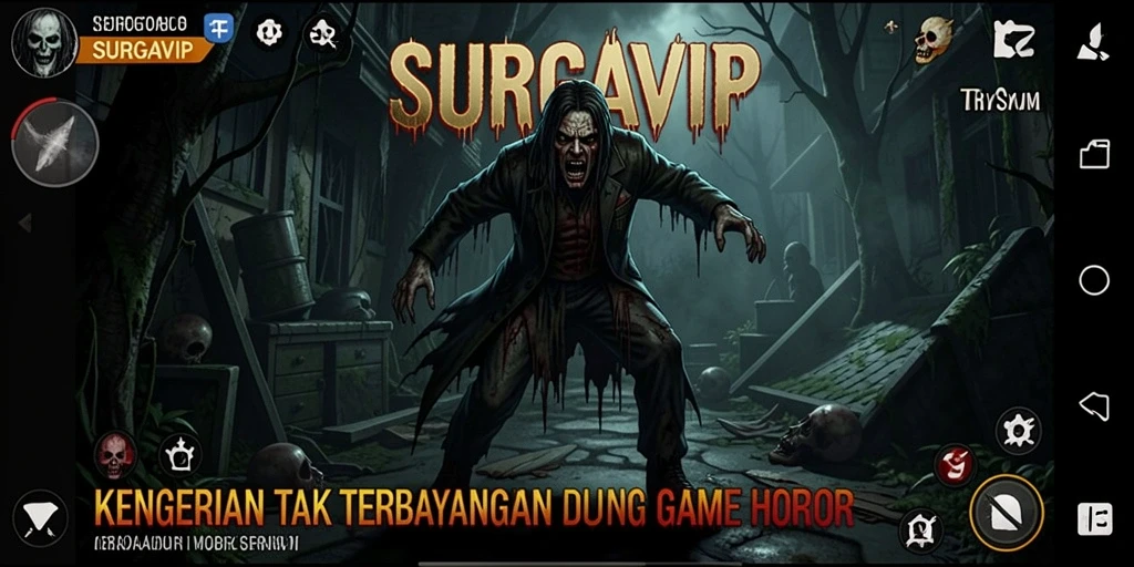 Tangkapan layar gameplay SURGAVIP yang menakutkan dan mendebarkan.