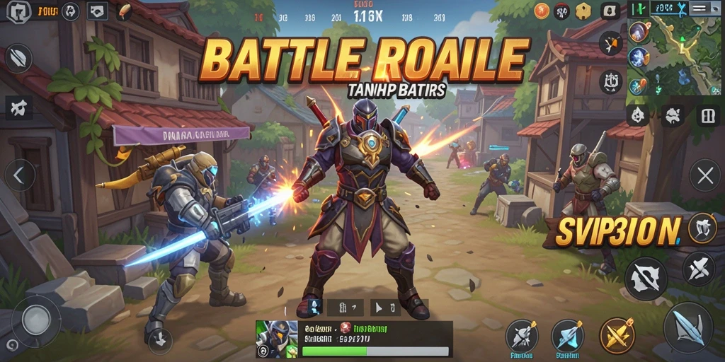 Screenshot SVIP3 menampilkan aksi seru dalam pertarungan Battle Royale.