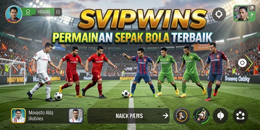 Gameplay mendebarkan dalam SVIPWINS dengan aksi sepak bola yang nyata.