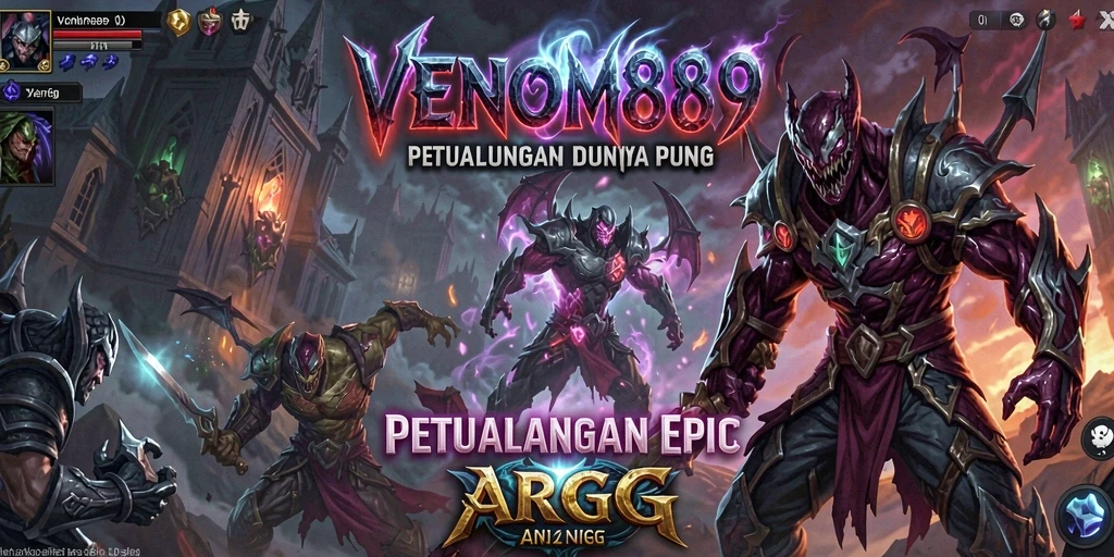 Tangkapan layar utama VENOM889 yang menunjukkan pertempuran seru dalam dunia ARPG.