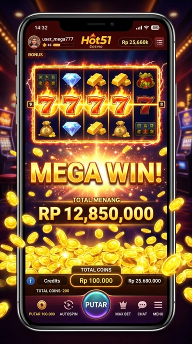 Screenshot aplikasi hot51 dengan tampilan antarmuka yang menarik.